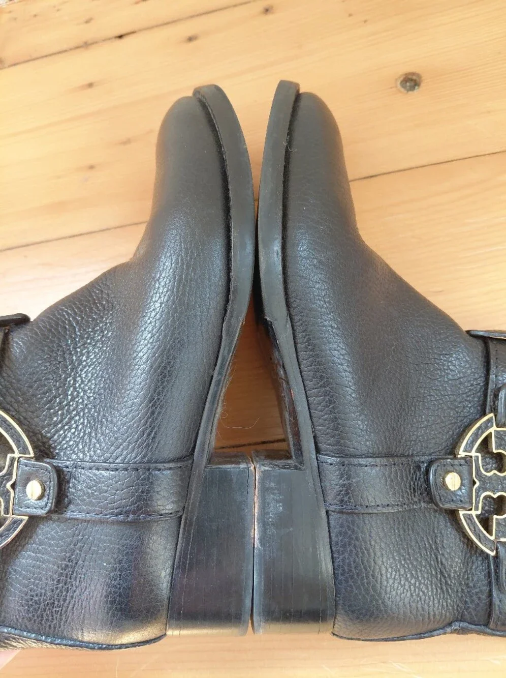 TORY BURCH Amanda Black Leather Riding Boots Sz 5